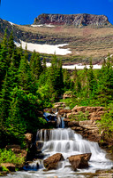 A cascade on Lunch Creek with Mount Pollock (elev. 9190 ft.)