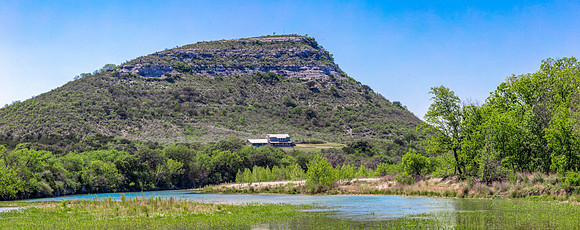 Round Mountain and the Nueces River  (panorama)