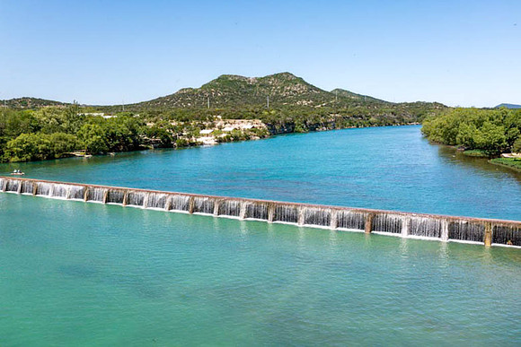 Nueces Lake and Dam (aerial shot)