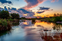 Llano River sunset at Castell